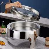 Chafing Dish Inox Rond avec Couvercle Verre
