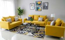 Salon en Tissu Jaune vif 7 Places