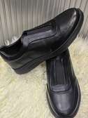 Chaussures cuir noir confort bande élastique