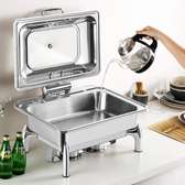 Chafing dish avec couvercle en verre