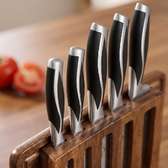 Set couteaux professionnels inox 5 pièces avec support bois