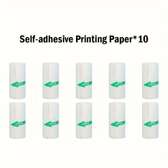 10 rouleaux autocollant 57mm pour mini imprimante