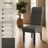 Ensemble 4 chaises gris foncé bois massif design