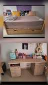 Ensemble lit simple et bureau bois clair