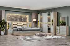 Ensemble chambre complet bois clair miroir doré moderne