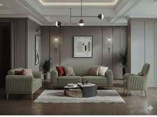 SALON TISSU 6 PLACES VOLETA  G201,G04,G03, VERT CIMENT