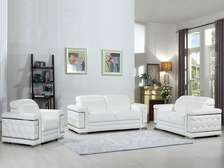 SALON CUIR 6 PLACES S-692 COULEUR A86 BLANC