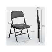 Chaise pliante noire rembourrée métal solide