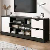 Meuble TV moderne 140 cm noir et blanc design épuré