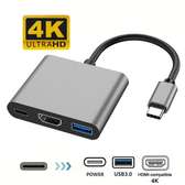 Adaptateur multisport USB-C vers HDMI 4K, USB-C PD, USB 3.0