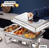 Chauffe plat inox 12L 3 compartiments buffet