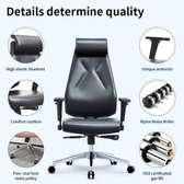 Chaise bureau ergonomique cuir noir dossier haut