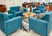 Salon moderne bleu turquoise 2 places + 2 fauteuils