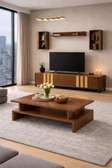 Ensemble salon bois massif chêne clair design moderne