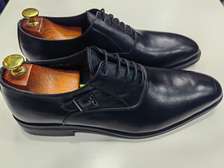 Chaussures cuir noir homme élégantes lacets boucle