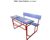 Table banc 2 places bleu rouge