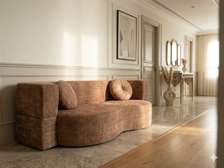 Canapé design  courbe compact avec coussins