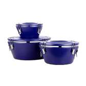 Boîtes hermétiques bleues 3 tailles clips métal étanches