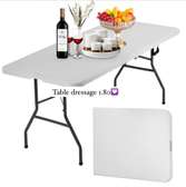 Table pliante 1,80 m blanche robuste et pliable