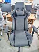 Chaise de bureau ergonomique gris coussin lombaire