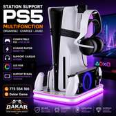 Dobe station recharge PS5 ventilée blanc multi-fonction