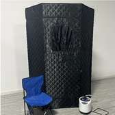 Cabine sauna portable électrique avec siège pliable