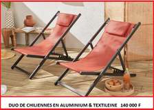 Duo chiliennes aluminium terracotta avec appui-tête