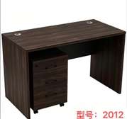 Bureau bois 3 tiroirs marron foncé