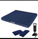 Intex matelas gonflable double bleu marine avec pompe