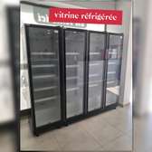 Vitrine réfrigérée 4 portes noire avec roulettes