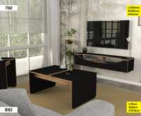 ENSEMBLE MEUBLE TV FLOTTANT ET TABLE BASSE - FINITION NOIR