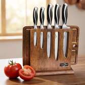 Set couteaux professionnels inox 5 pièces avec support bois