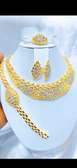 Parure bijoux dorée strass collier bracelet bague