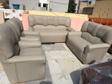 Canapé cuir beige 7 places confortable