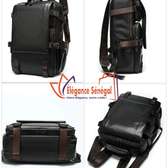 Sac à dos cuir multifonction Unisex noire