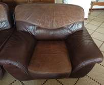 Salon en cuir - Marron 7 places