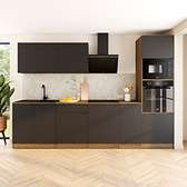 Cuisine moderne noire mate bois