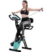 Vélo d'appartement pliable noir avec élastiques