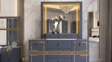 CHAMBRE A COUCHER ARMOIRE 6BATTANTS 5PIECES BEIGE MC205H