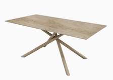 Table à manger LOUANE en marbre beige + 4 chaises (Discover)