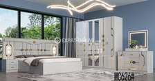 Ensemble chambre complet blanc doré design moderne
