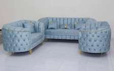 Salon 7 Places Capitonnée Gris claire