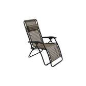 Chaise longue pliable métal et toile tressée