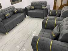 Salon Velour Gris 7 Places