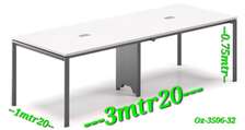Bureau moderne 3,20m blanc robuste et spacieux