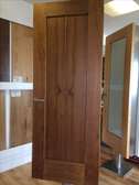 Porte bois massif naturelle intérieur poignée métal