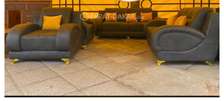 Salon 7 Places en Cuir Gris