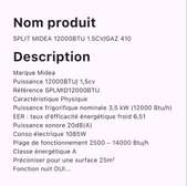 SPLIT MIDEA 12000BTU 1.5CV/GAZ 410