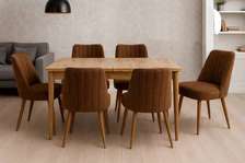 TABLE A MANGER EXTENSIBLE MARRON 6CHAISES MARRON