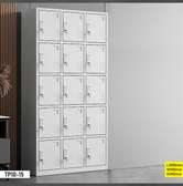 Armoire métallique 180 cm gris clair 5 étagères verrou